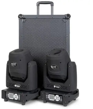 Color Key Mover Spot 150 2-Pack | 90W LED Moving Heads with Dual Gobos + Flight Case Trolley