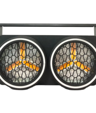 Crisp VINTAGE GEMINI | Dual-Eye 6×20W Warm White COB LED Retro Light with RGB Halo Rings & 101 Built-in Effects