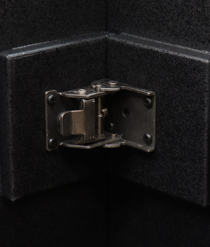 Odyssey PDJBOOTH483824BLACK | Folding DJ Booth Facade | 48in Portable Workstation with Shelves