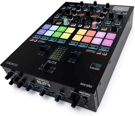 Reloop ELITE | DVS Mixer with Dual USB & OLED Displays | 24-Bit Audio Interface for Serato DJ Pro