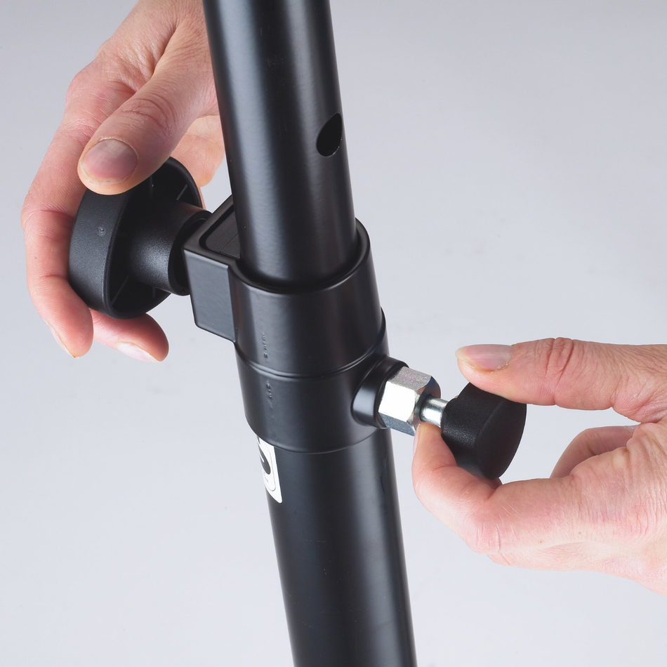 K&M 26735 Black | Round Base Speaker Stand | 20kg Capacity 43.3–71.3in Height