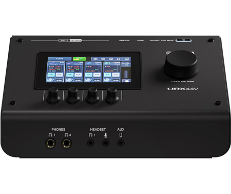 Yamaha URX44V B | 32-Bit Audio/Video Interface with HDMI I/O | 4 Mic Inputs + microSD Multitrack Recording