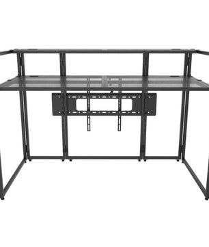 Odyssey DJBOOTHM65OP | DJ Booth with 65in TV Mount | Adjustable Tier & Cable Ports