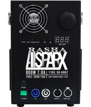 Rasha AllSparx | Cold Spark Machine - 3/6/9ft Effects | DMX & IR Control for Indoor Shows