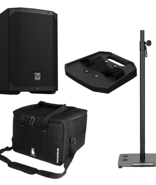 Electro-Voice Everse 8 Black Premium Package | Ceremony & Cocktail Audio System | w/ Stand, Tray & Carry Bag