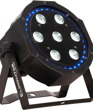 Eliminator LP 8R | 7x8W RGBW Flat Par + LED Ring | DMX & Remote with 38-Channel Mode