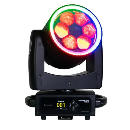 Eliminator Stryker Max | RGBW Moving Head with Zoom, LED Ring & White Temp Control