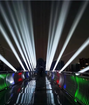 Crisp Jubaris beam 380IP | 380W IP65 Outdoor Beam Light | RGB Halo + Dual Prism FX