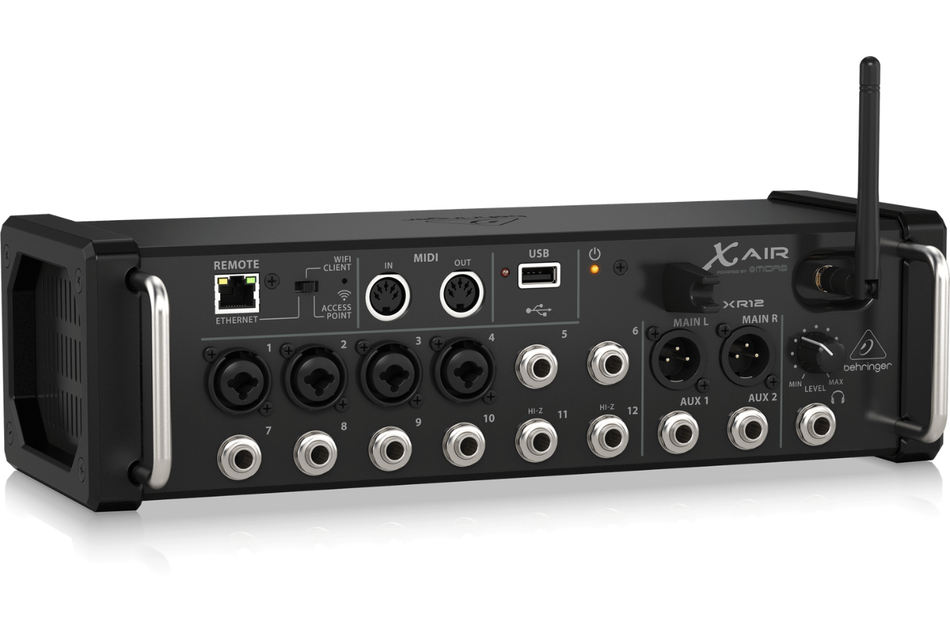 Behringer XR12 | 12 Input Digital Mixer with WiFi | Tablet Controlled Rack Mixer with USB Recording