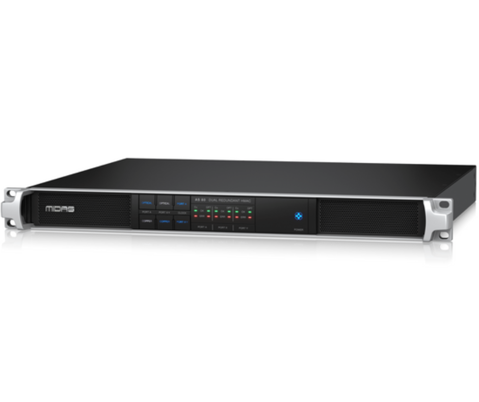 Midas MDS-AS 80 | HyperMAC to Dual Redundant HMAC Converter | 192 Channels at 96kHz, 1U Rackmount