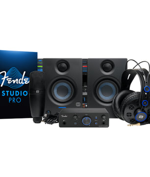 Fender Quantum Complete Bundle | Recording Kit with Interface Mic Monitors | 24-bit 192kHz Studio Package