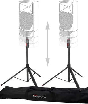 Gator GFW-ID-SPKRSET | ID Series Speaker Stand Set with Lift Assist & Carry Bag
