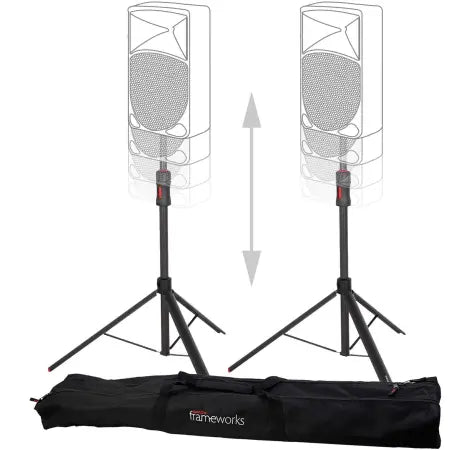 Gator GFW-ID-SPKRSET | ID Series Speaker Stand Set with Lift Assist & Carry Bag