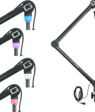Gator GFWMICBCBM4000 | Professional Broadcast Boom Mic Stand with LED Light