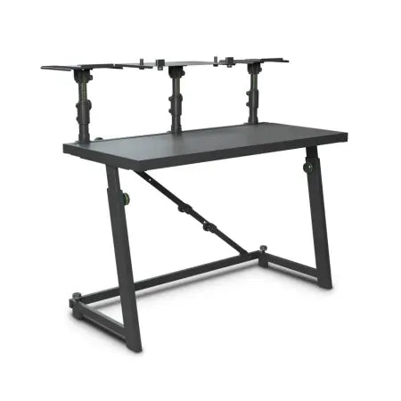 Gravity Stands FDJT 01 | Adjustable DJ Desk with Laptop & Monitor Trays | 1190mm Wide with 50kg Load Capacity