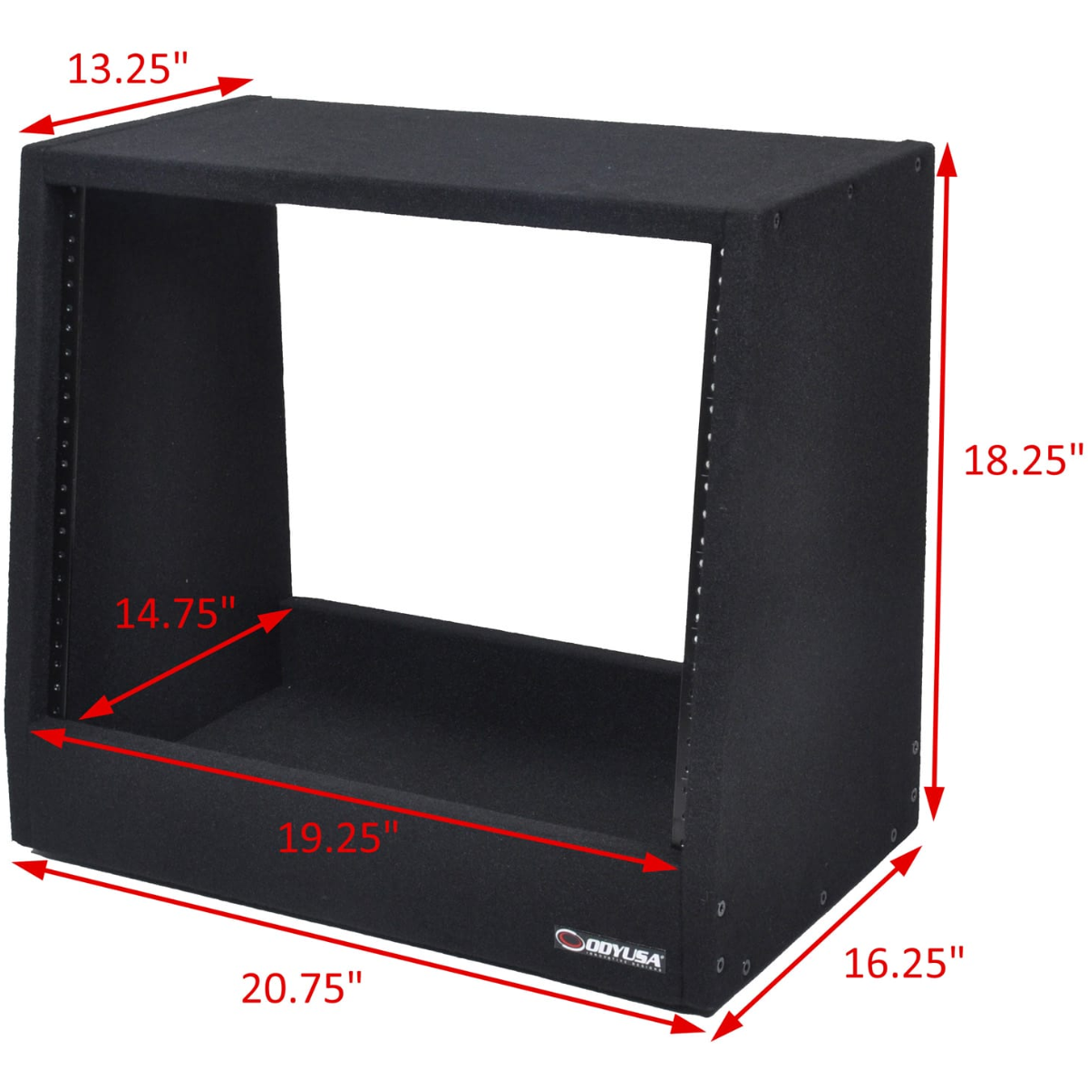 Odyssey CRS08USS131618 | 8U Carpeted Studio Rack MKII | Angled MDF Rack with Steel Rails