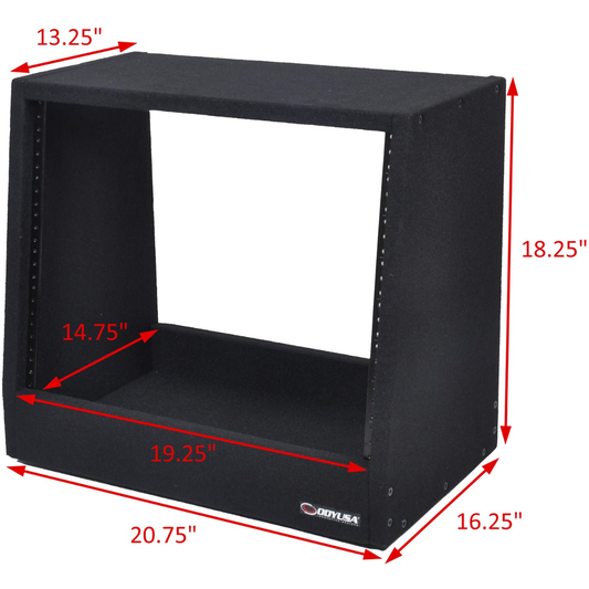 Odyssey CRS08USS131618 | 8U Carpeted Studio Rack MKII | Angled MDF Rack with Steel Rails