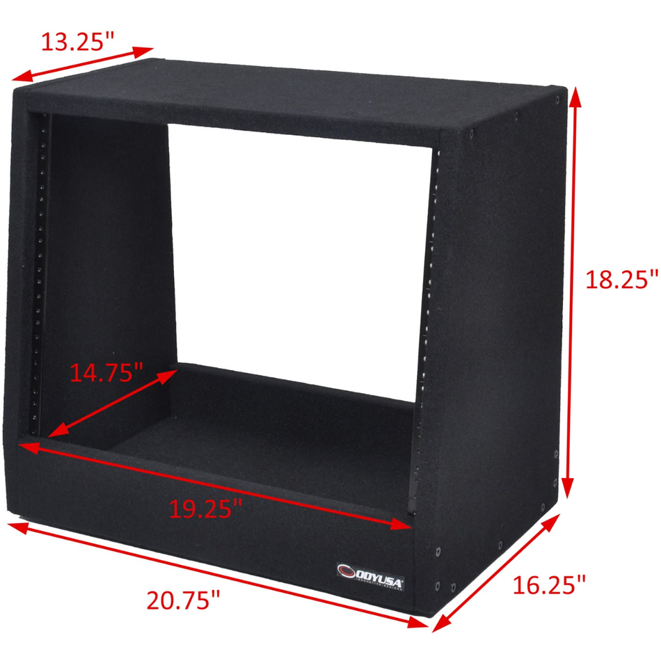 Odyssey CRS08USS131618 | 8U Carpeted Studio Rack MKII | Angled MDF Rack with Steel Rails