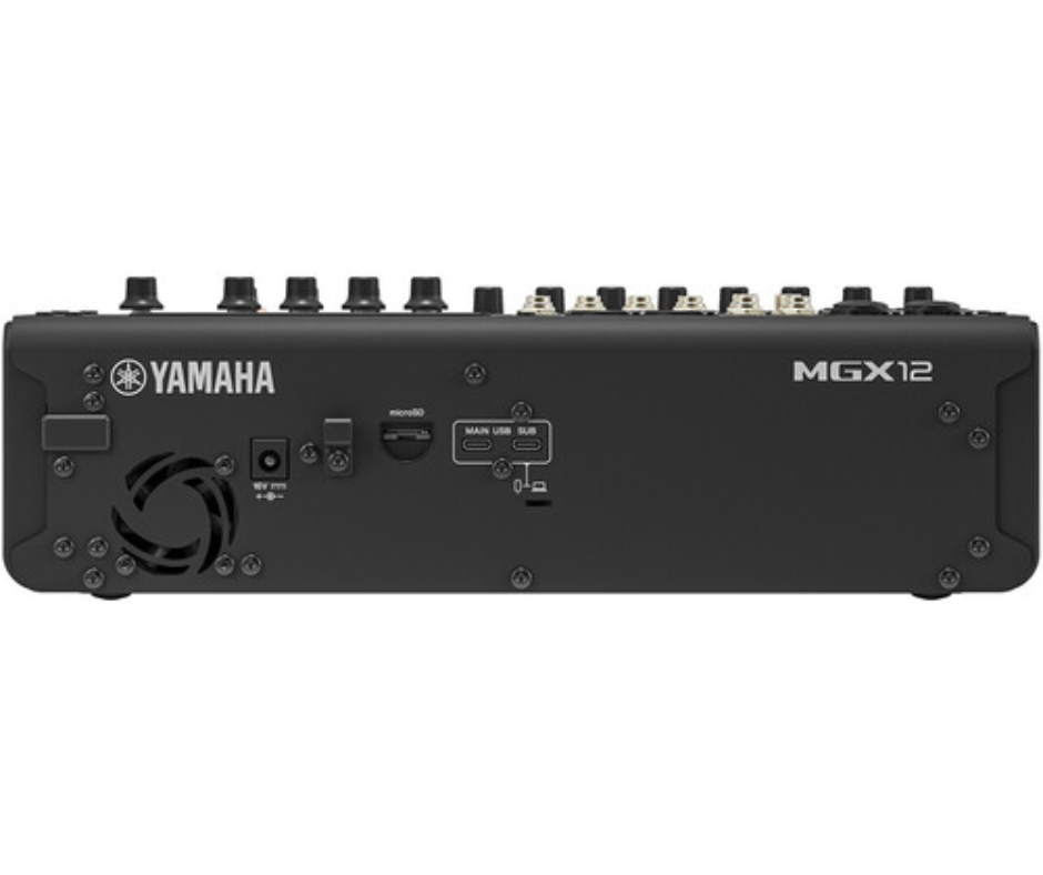 Yamaha MGX12 B | 18-Channel Digital Mixer with USB Audio | Touchscreen, FX, Bluetooth, and SD Recording