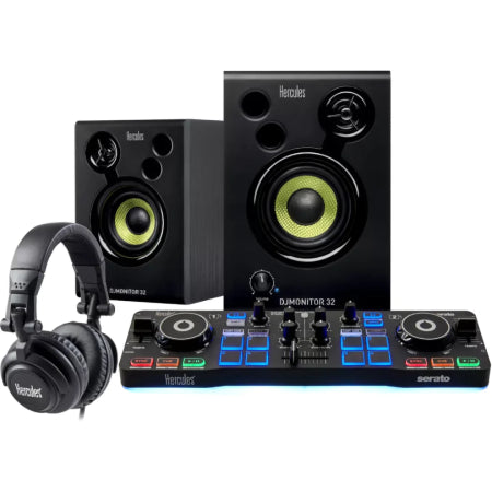 Hercules DJ Starter Kit Worldwide | Starlight Controller + DJMonitor 32 + HDP M40.2 | Complete Serato DJ Lite Package