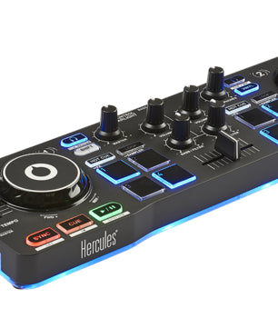 Hercules DJControl Starlight | 2-Deck USB Controller with RGB Pads | Serato DJ Lite Included