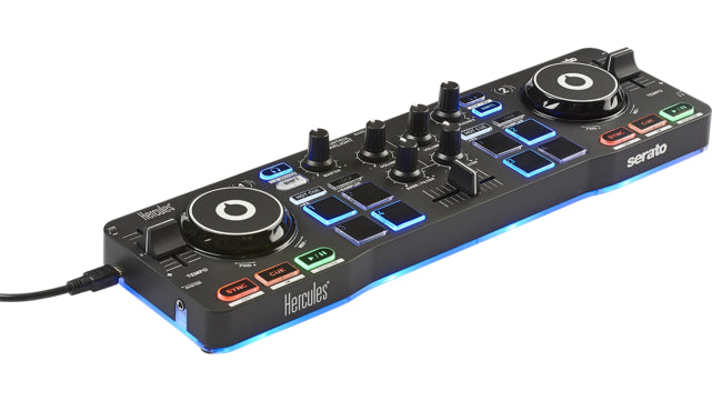 Hercules DJControl Starlight | 2-Deck USB Controller with RGB Pads | Serato DJ Lite Included