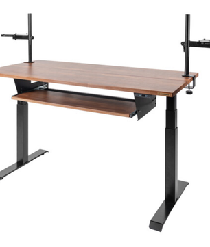 Wavebone Starship Wood | Height Adjustable Studio Desk | Standing Workstation with Keyboard Tray