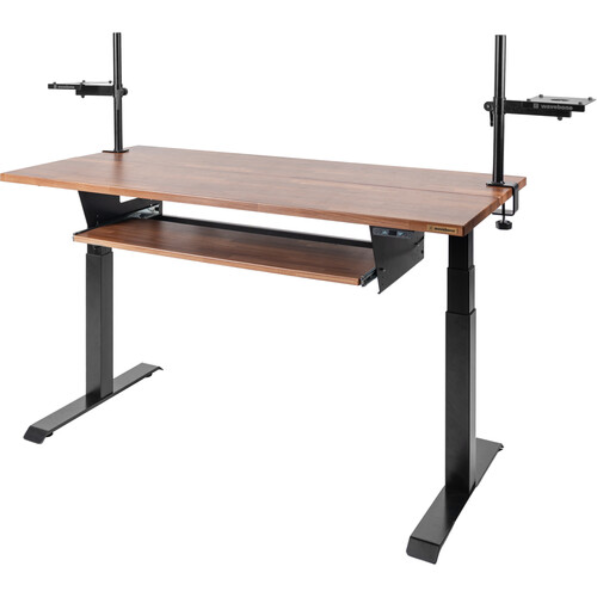 Wavebone Starship Wood | Height Adjustable Studio Desk | Standing Workstation with Keyboard Tray