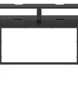 Wavebone Star Rover Studio Desk Black | Two-Tier Studio Workstation | 6U Rack Space for 49 to 61 Key Keyboards