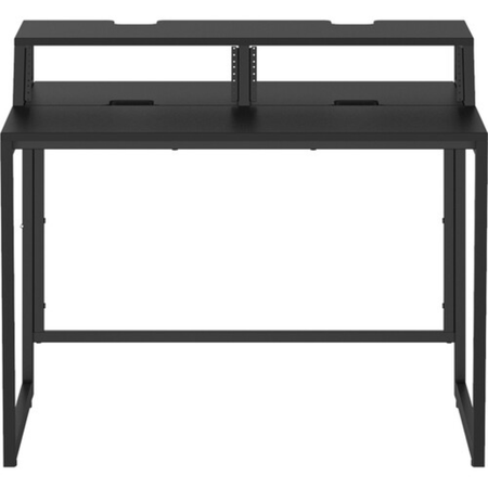 Wavebone Star Rover Studio Desk Black | Two-Tier Studio Workstation | 6U Rack Space for 49 to 61 Key Keyboards