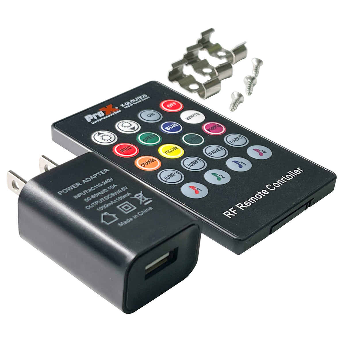 ProX X-GLOLITE20 | 20in RGB LED Light Strip - USB Powered | RF Remote + Sound Active Modes