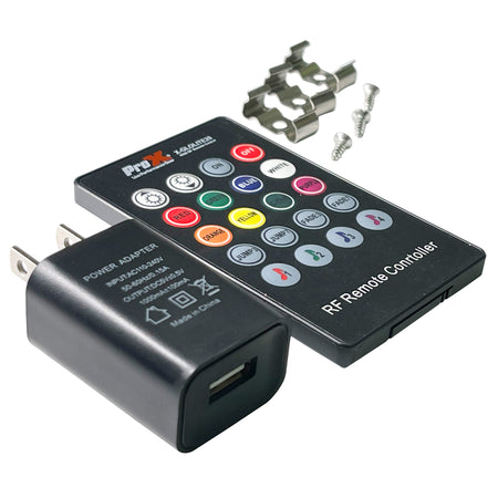 ProX X-GLOLITE20 | 20in RGB LED Light Strip - USB Powered | RF Remote + Sound Active Modes