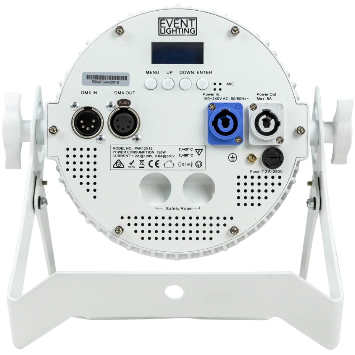 Event Lighting PAR12H-WH | 12x12W RGBWA+UV LED Par | White Pro Fixture with True1