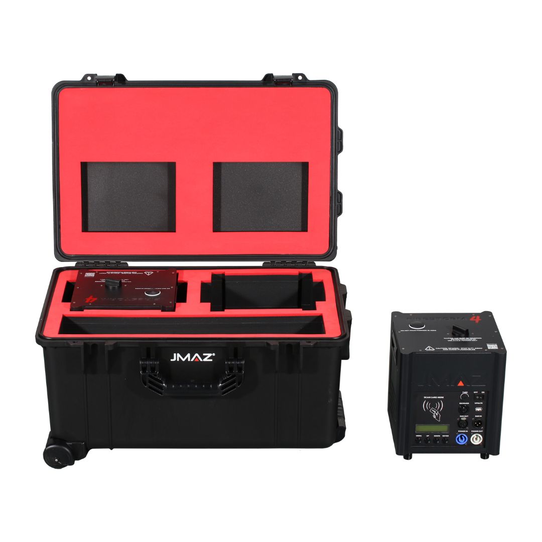 JMAZ Firestorm F4 Package | Dual Cold Spark Machines + Case | Includes RF Remotes & Spark Powder