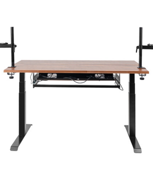 Wavebone Starship Wood | Height Adjustable Studio Desk | Standing Workstation with Keyboard Tray