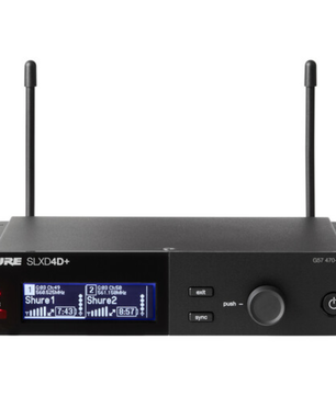 Shure SLXD4DPLUS--G57 | Dual-Channel Digital Receiver | 470-608 MHz Wideband RF