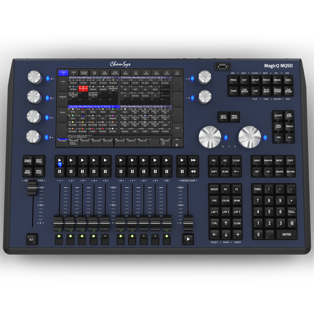 ChamSys MagicQ MQ50 | 10.1in Touchscreen Console with 8 Universes | 4 DMX Outputs & Wi-Fi