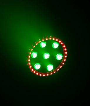 Eliminator LP 8R | 7x8W RGBW Flat Par + LED Ring | DMX & Remote with 38-Channel Mode