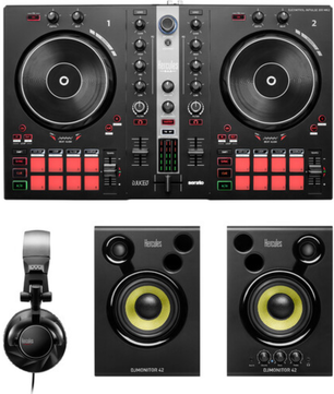 Hercules DJ Essentials Kit | Inpulse 300 MK2, DJMonitor 42, HDP DJ60 | Complete DJ Starter Package