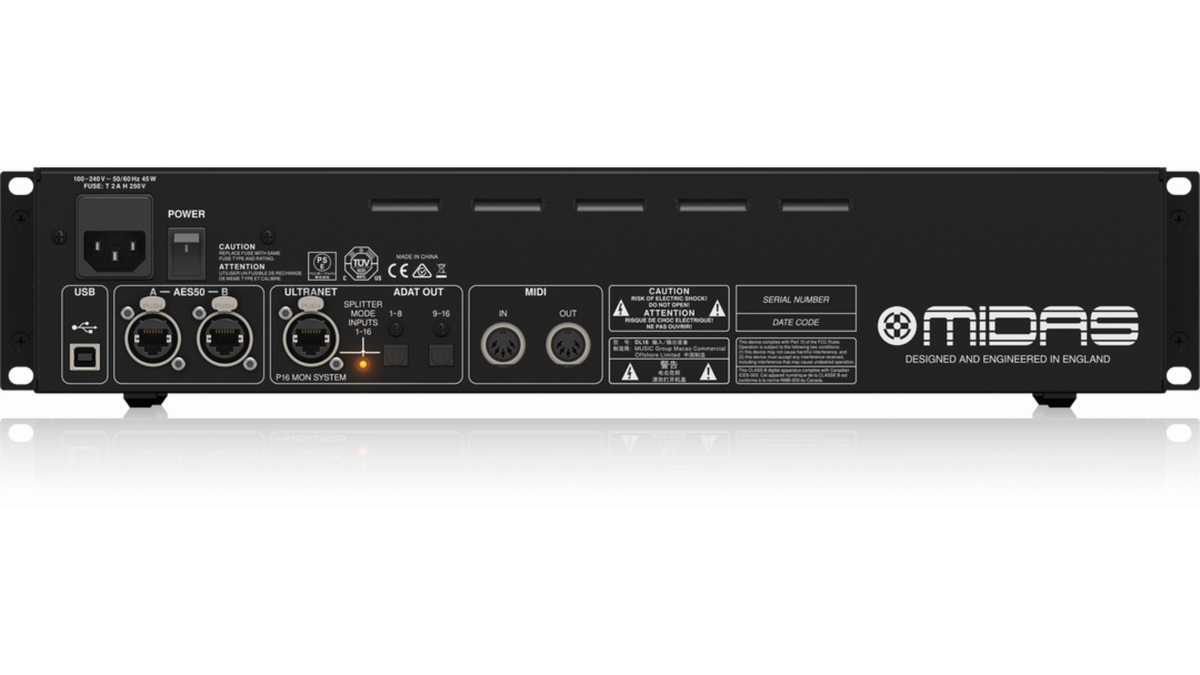 Midas MDS-DL16 | 16-In / 8-Out Digital Stagebox | Dual AES50 Ports & ULTRANET Support