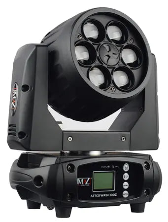 JMAZ ATTCO Wash 100Z | 90W RGBW Moving Head with Zoom | 6°–60° Beam & Built-In Color Effects