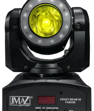 JMAZ Crazy Beam 40 Fusion | 60W RGBW Moving Head with 8° Beam | Ring Effect & IR Remote Control