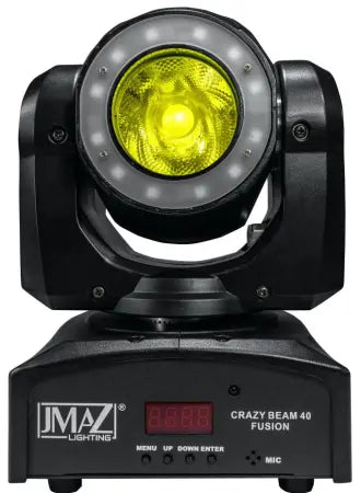 JMAZ Crazy Beam 40 Fusion | 60W RGBW Moving Head with 8° Beam | Ring Effect & IR Remote Control