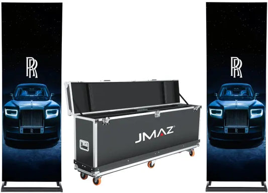 Crisp GP2 Pack | 80″ 2.5 mm G‑O LED Poster Duo with Case | Digital Signage Kit