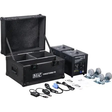 JMAZ Firestorm F3 Package | 500W Cold Spark 2PK with Road Case | 13ft Adjustable Height & Granules Included