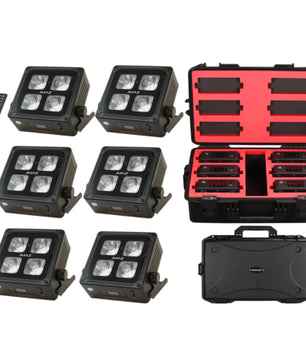 JMaz MAD PAR 4IP 6PK | 6x Uplights, Flight Case