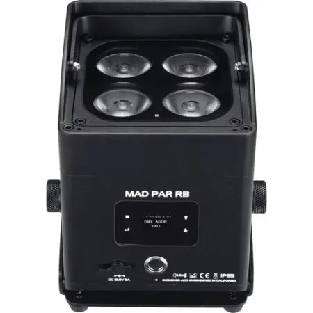 JMAZ Mad Par RB | 80W RGBAL+C LED Swappable Battery-Powered Outdoor Uplight | Wireless IP65 Uplight with Remote Control