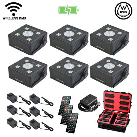 JMAZ Mad Par Rubix 6PK | Battery-Powered Outdoor