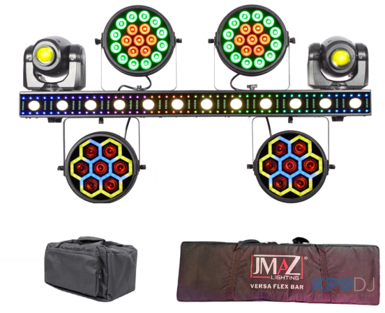 JMaz Versa Flex Bar (Ultra Model) | All-In-One Lighting Package, Moving Heads & Pixel Wash Bars