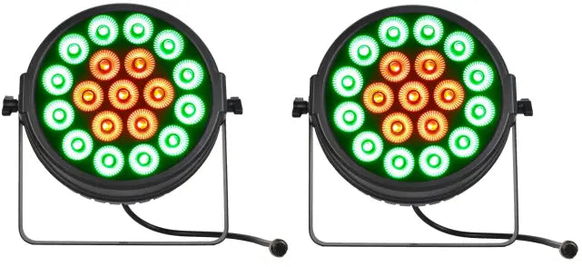 JMaz Versa Flex Par Quad 19 (pair) | 190W RGBW LED Add-On Lights | Dynamic Ring Effect for Versa Flex Bar